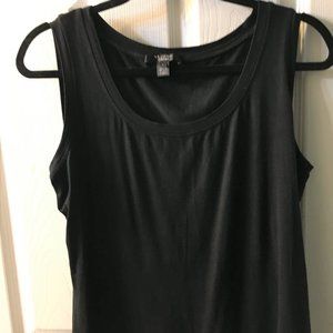 St. John Caviar Black Scoop Neck Top Size L EUC